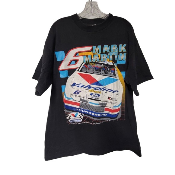 Vintage Nascar Mark Martin Valvoline Ford Thunderbird Racing T-Shirt XL - Picture 1 of 7